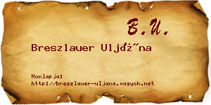 Breszlauer Uljána névjegykártya